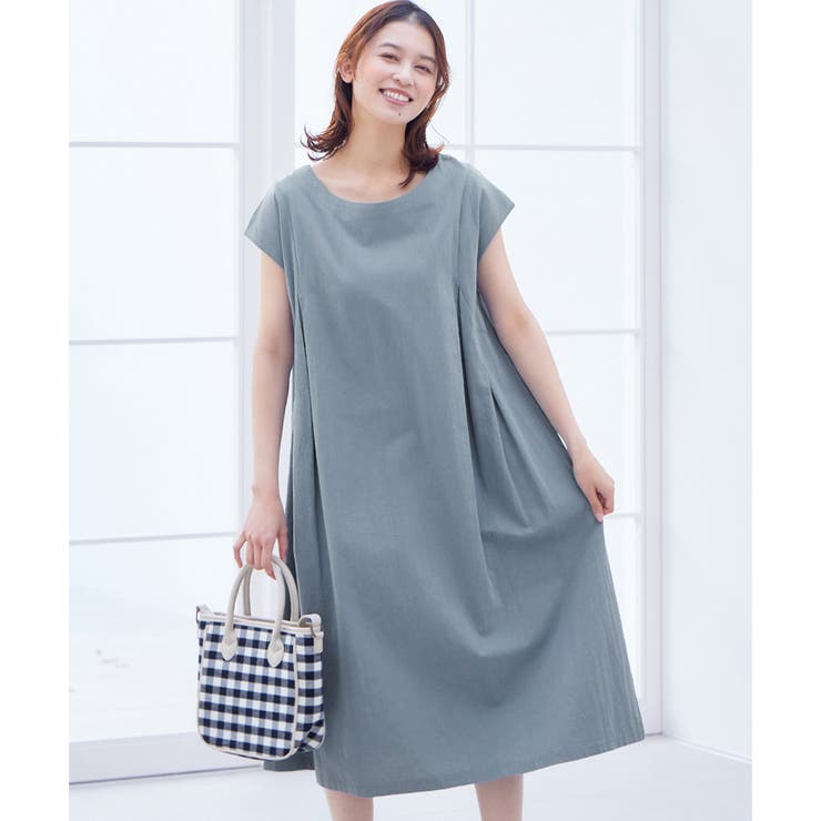 スモーキーブルー | 綿１００％タック使いワンピース | Viola e Viola