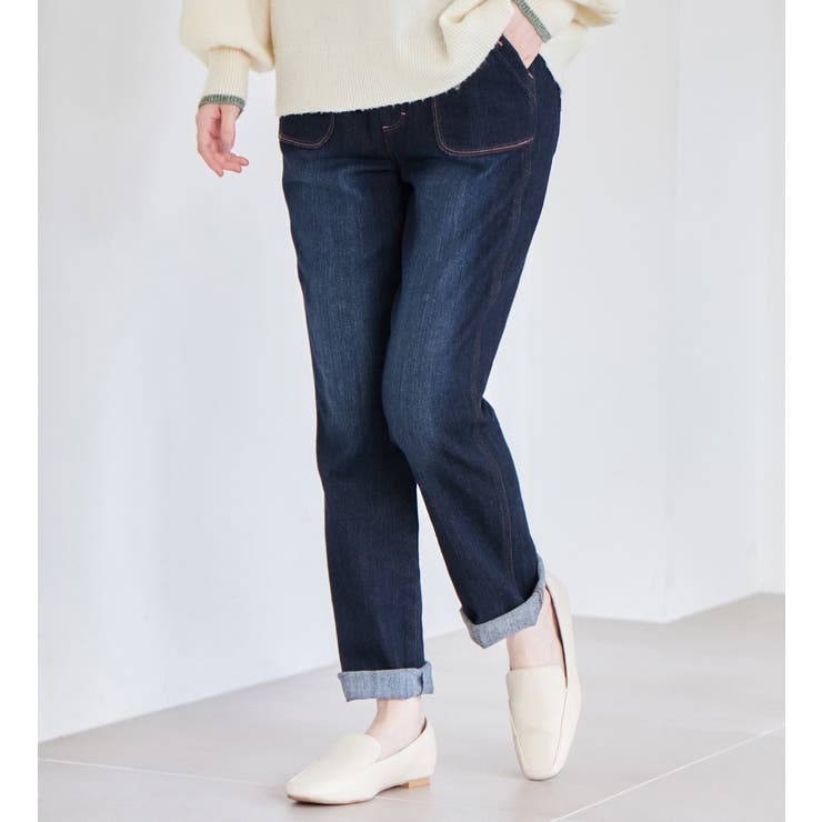 ヴィンテージネイビー | 楽ちんゆったり裏起毛デニムレギンスパンツ | Viola e Viola