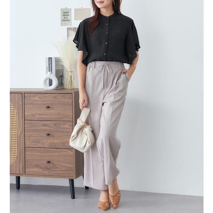 楊柳シフォンバンドカラーブラウス | alotta | 詳細画像11 