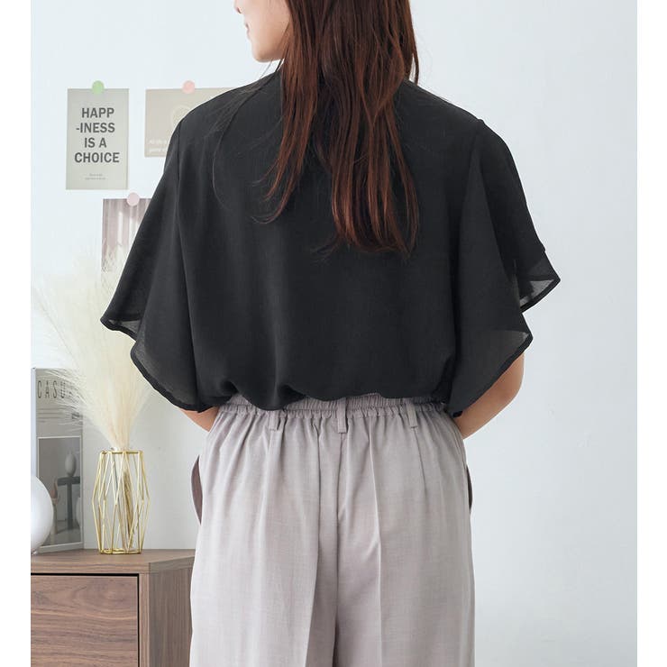 楊柳シフォンバンドカラーブラウス | alotta | 詳細画像12 