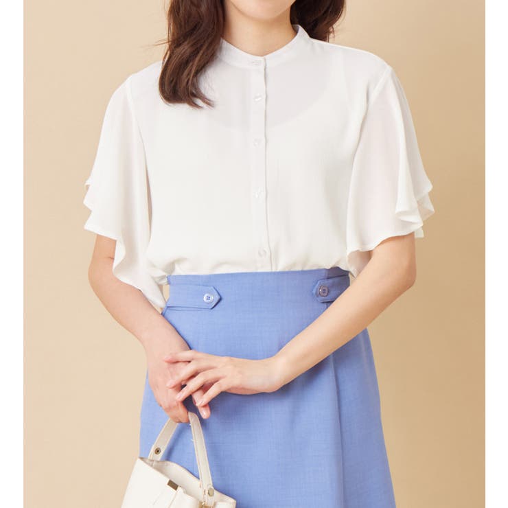 楊柳シフォンバンドカラーブラウス | alotta | 詳細画像24 