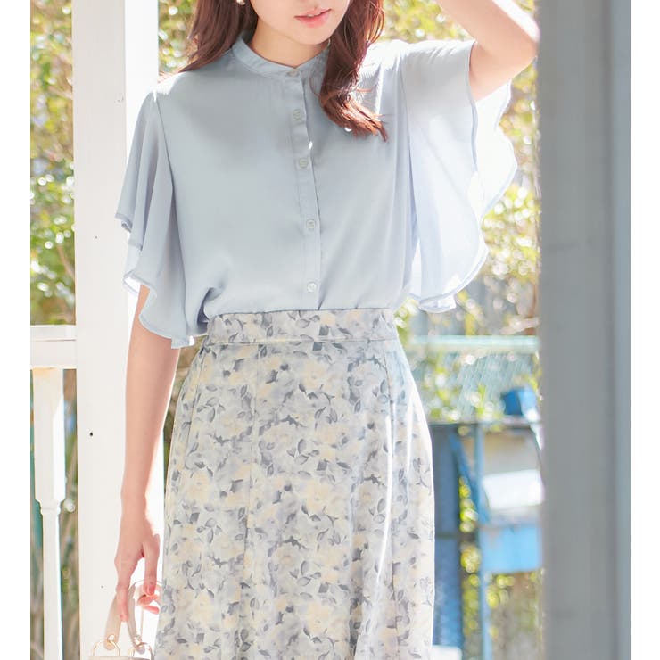 楊柳シフォンバンドカラーブラウス | alotta | 詳細画像26 