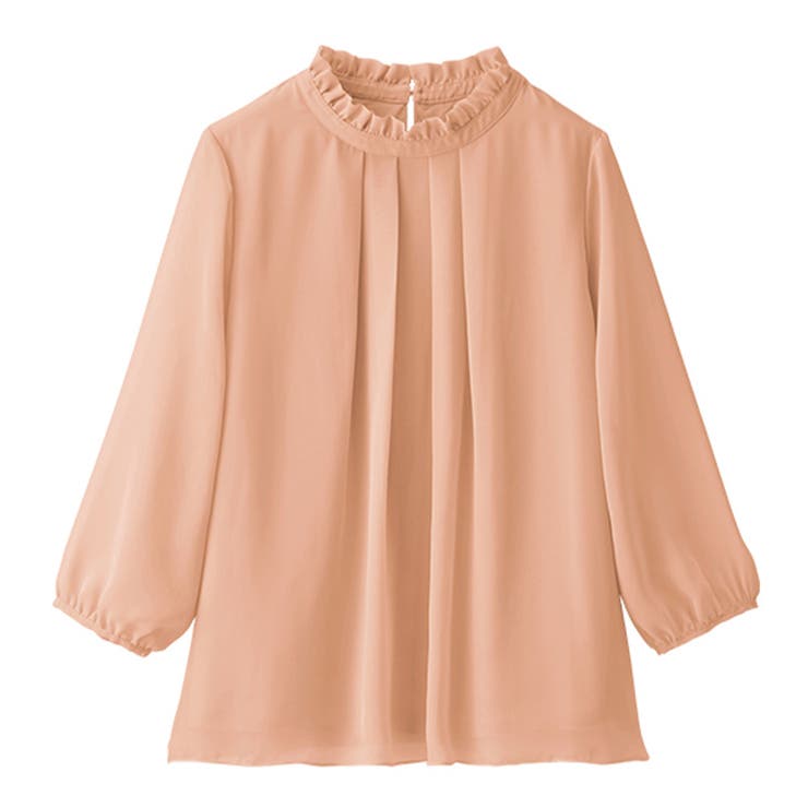 アプリコット | フリル衿シフォンタックブラウス | Viola e Viola