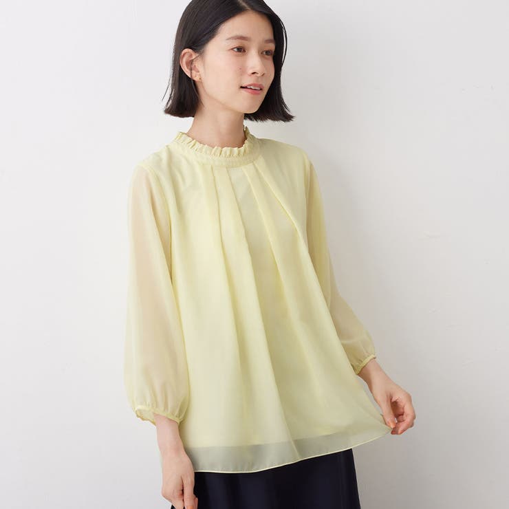 フリル衿シフォンタックブラウス[品番：ATTW0007160]｜Viola e