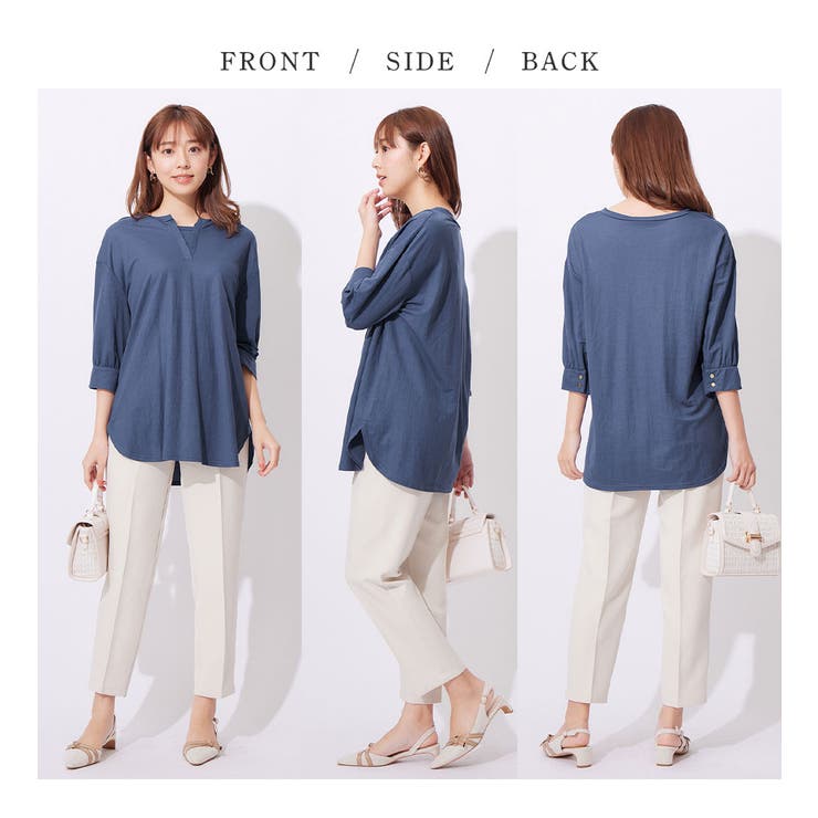 衿フェイク裾ラウンドチュニック | alotta | 詳細画像3 