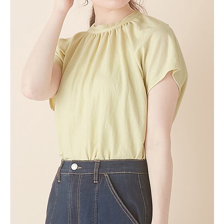 イエロー | ギャザーデザインカットソーブラウス | alotta