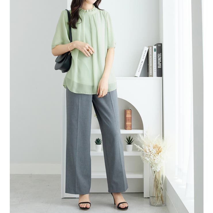 フリル衿シフォンタックブラウス(半袖) | Viola e Viola | 詳細画像19