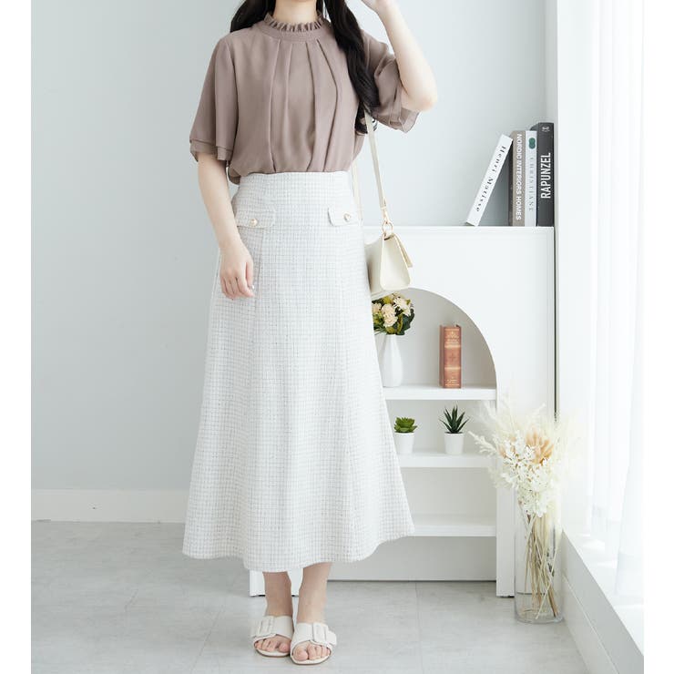 フリル衿シフォンタックブラウス(半袖) | Viola e Viola | 詳細画像22