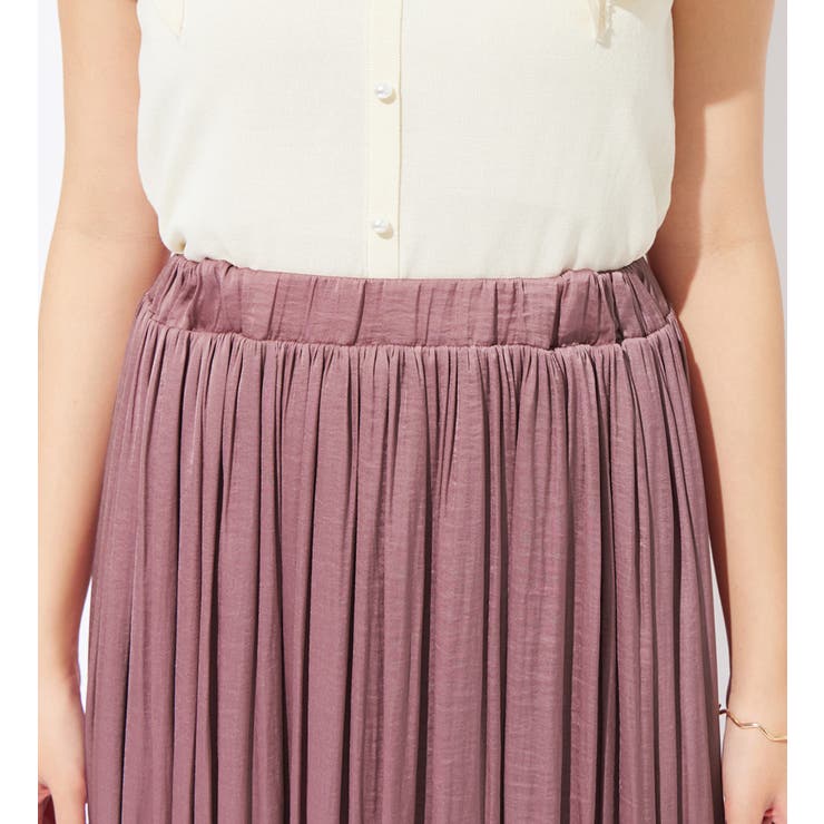 サテン素材ギャザーフレアースカート | alotta | 詳細画像11 