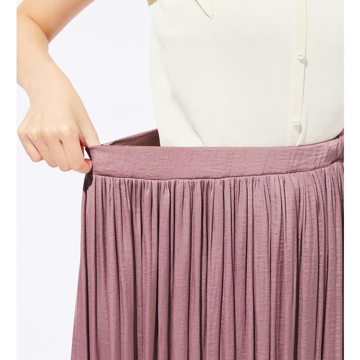 サテン素材ギャザーフレアースカート | alotta | 詳細画像10 