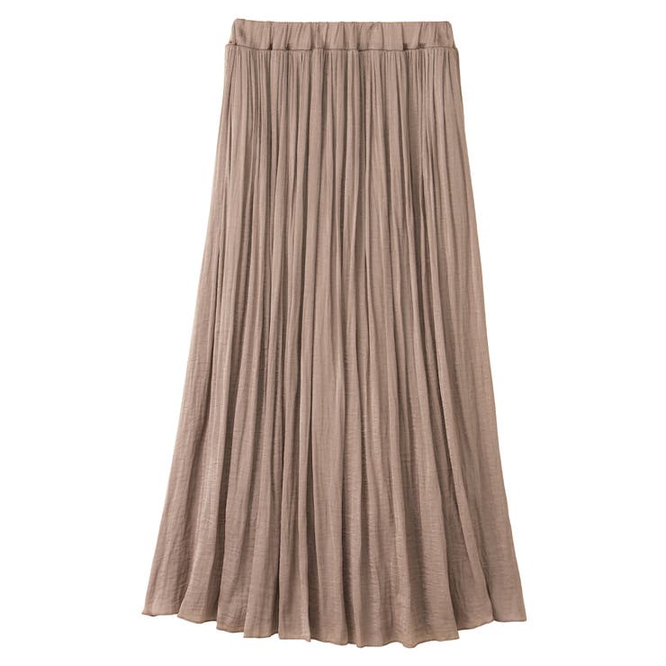 モカ | サテン素材ギャザーフレアースカート | alotta