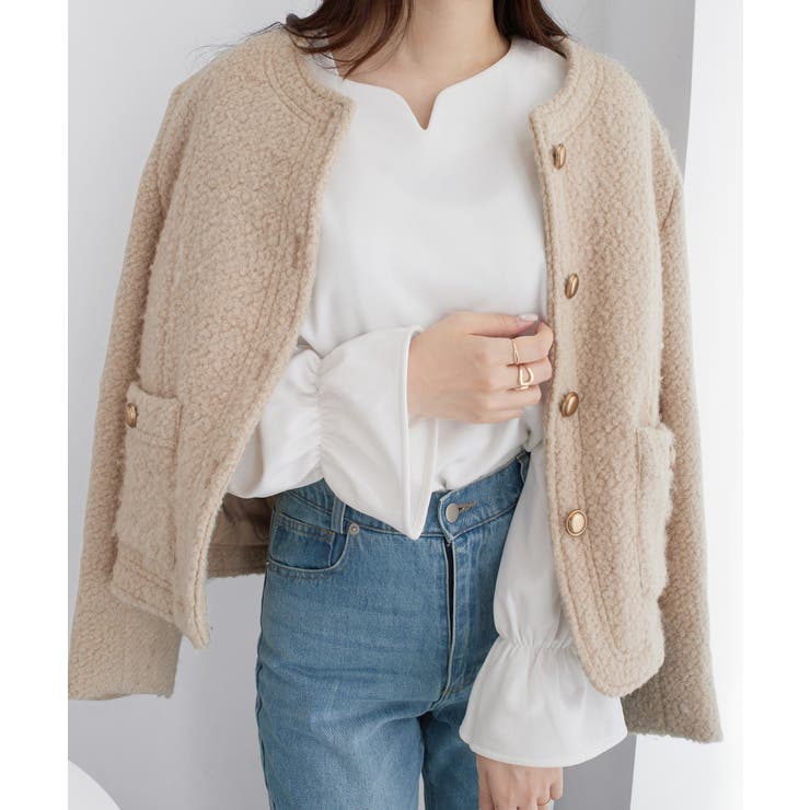 キャンディースリーブハートネックブラウス | alotta | 詳細画像10 