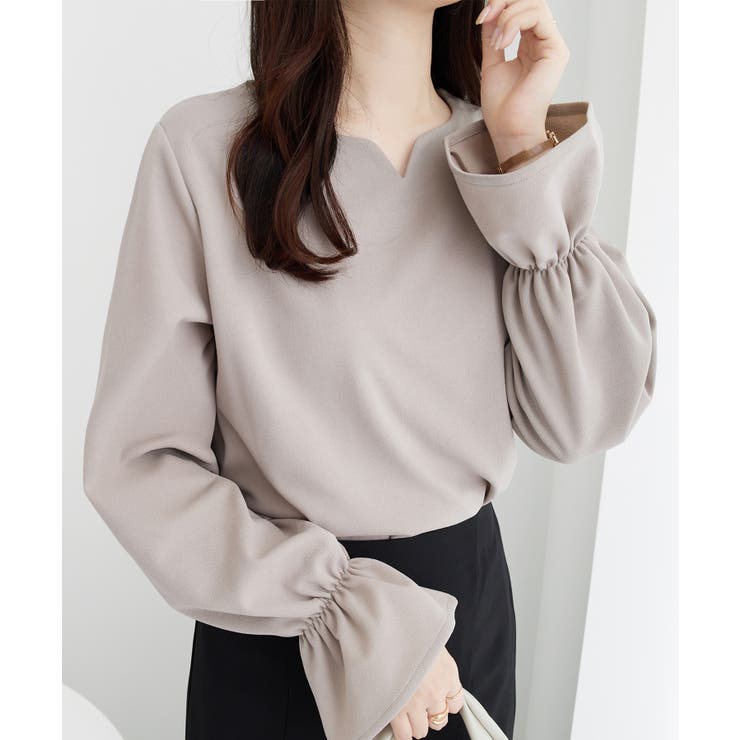 キャンディースリーブハートネックブラウス | alotta | 詳細画像14 