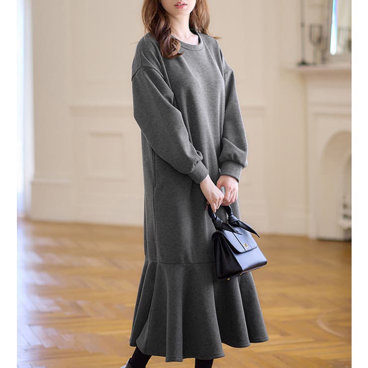 裏ファー裾フレアーゆったりワンピース   | alotta | 詳細画像1 