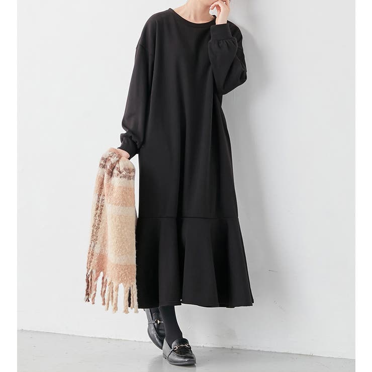 裏ファー裾フレアーゆったりワンピース   | alotta | 詳細画像16 