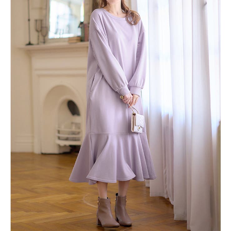 裏ファー裾フレアーゆったりワンピース   | alotta | 詳細画像17 