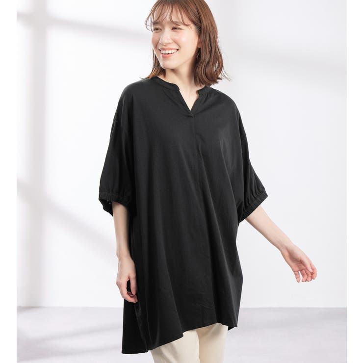 ブラック | スキッパーゆるドルマンチュニック | Viola e Viola