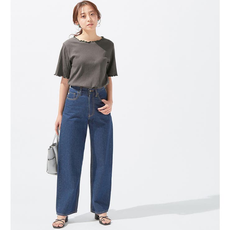 チャコール | メロウ使いテレコリブＴシャツ | alotta