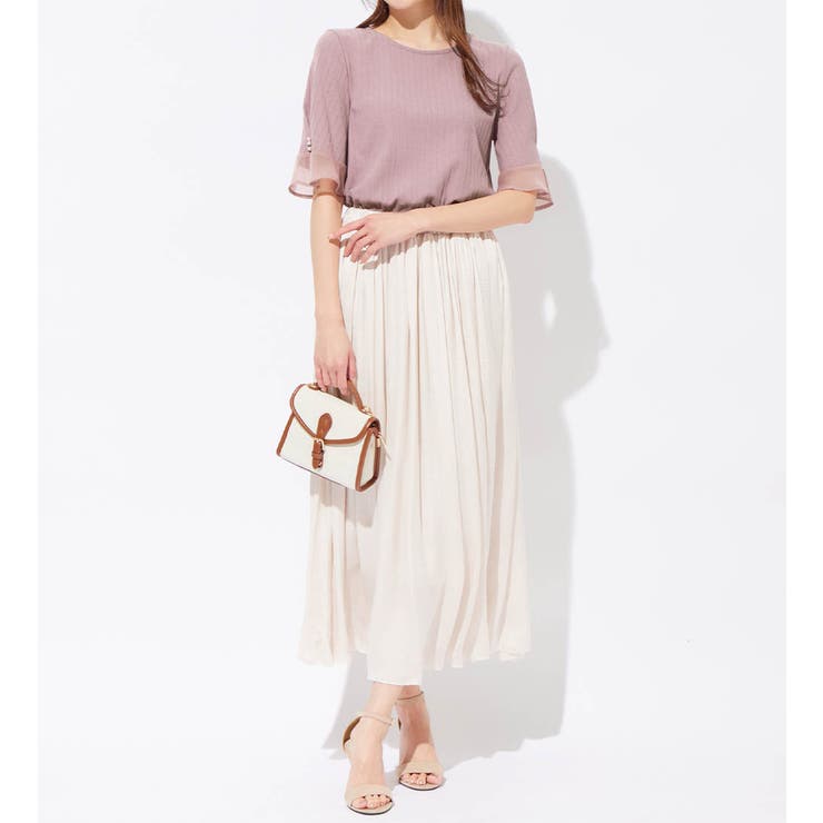 パール調ボタン付テレコリブトップス | alotta | 詳細画像18 