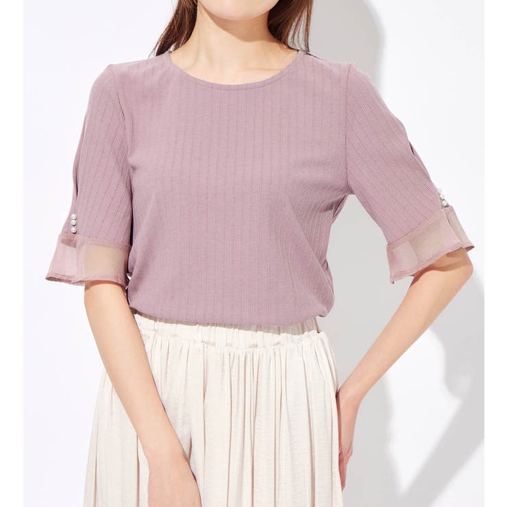 パール調ボタン付テレコリブトップス | alotta | 詳細画像19 