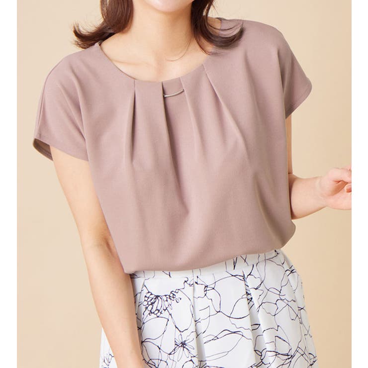 ピンク | メタルパーツ付タックブラウス | alotta