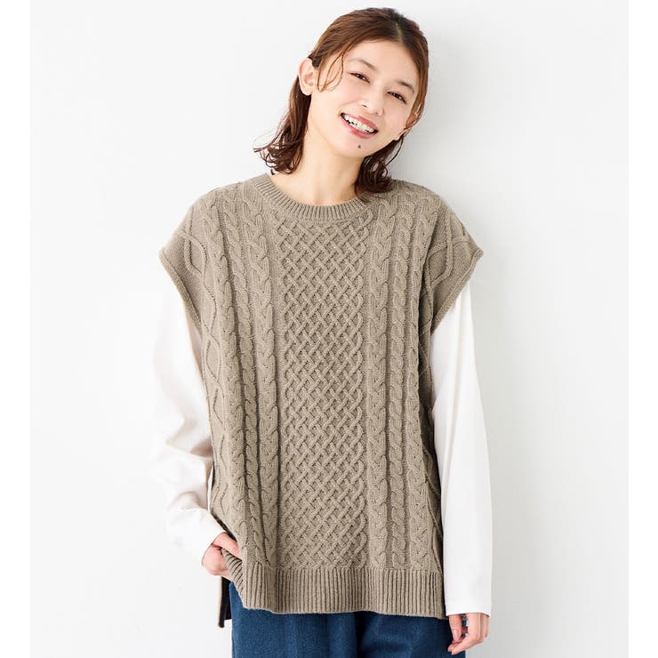 ケーブル柄ニットベスト | Viola e Viola | 詳細画像1 