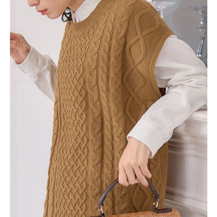 ケーブル柄ニットベスト | Viola e Viola | 詳細画像25 