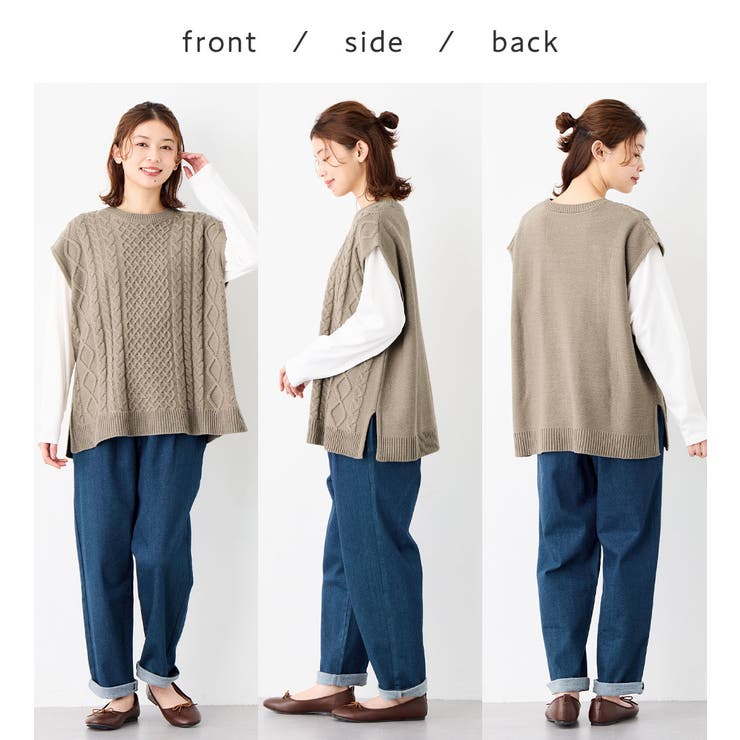 ケーブル柄ニットベスト | Viola e Viola | 詳細画像5 