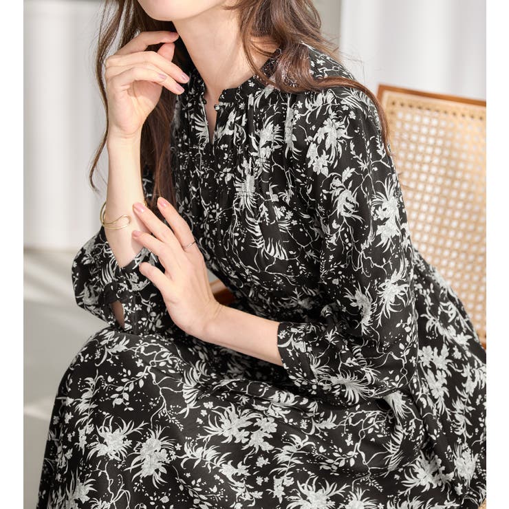 柄アソートギャザーデザインワンピース   | alotta | 詳細画像12 