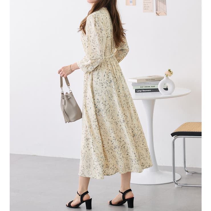 柄アソートギャザーデザインワンピース   | alotta | 詳細画像4 