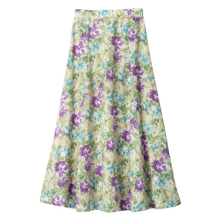 ブルー系花柄 | 無地＆柄アソートフレアースカート     | alotta