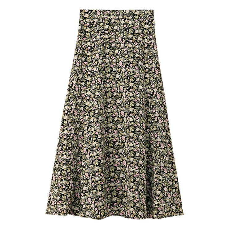 ブラック系花柄 | 無地＆柄アソートフレアースカート     | alotta