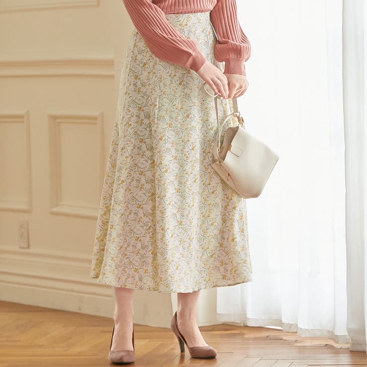 オフ系花柄 | 無地＆柄アソートフレアースカート     | alotta