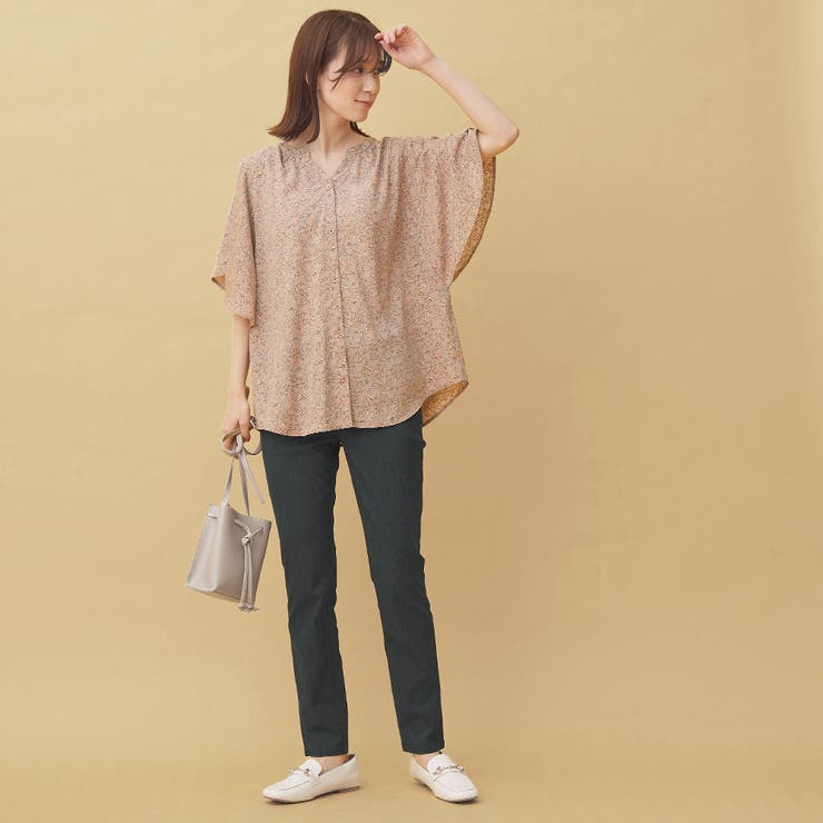 すっきり楽ちんチュニックパンツ＜股下64cm＞[品番