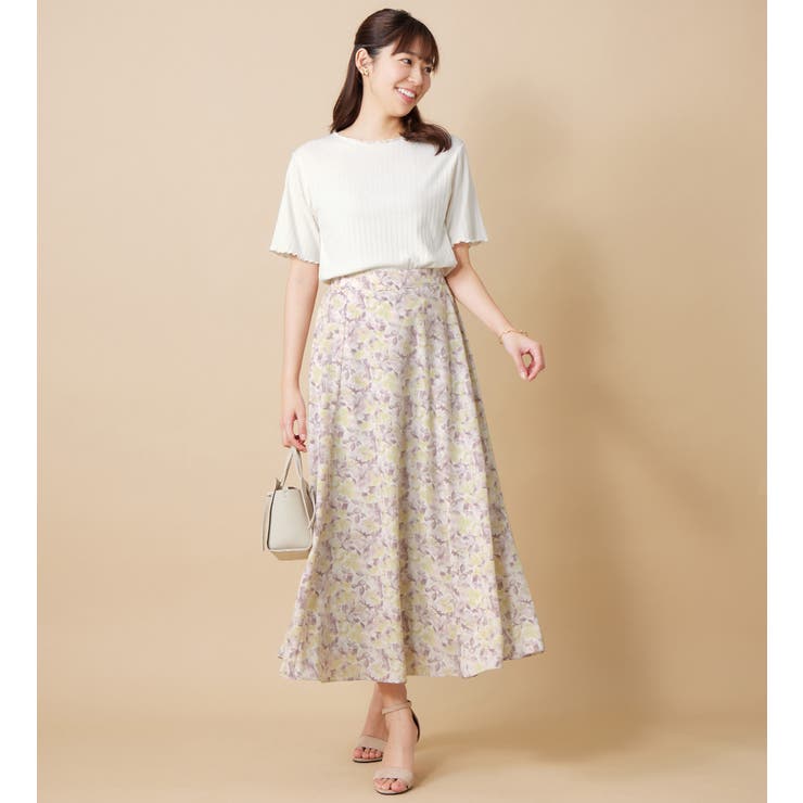 水彩柄フレアースカート | alotta | 詳細画像8 