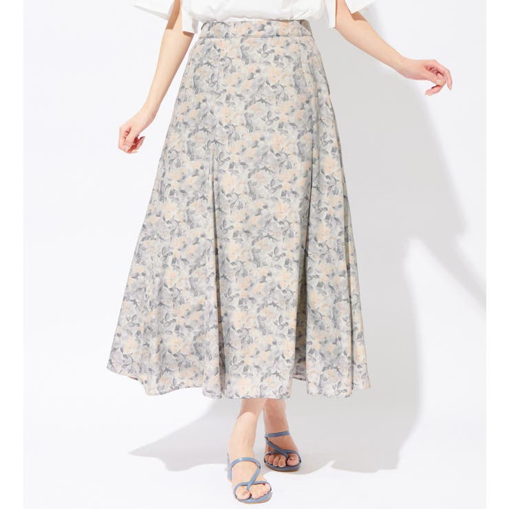 ブルー系 | 水彩柄フレアースカート | alotta