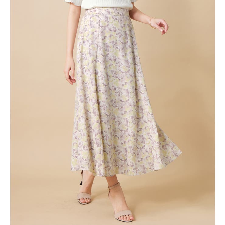 ラベンダー系 | 水彩柄フレアースカート | alotta