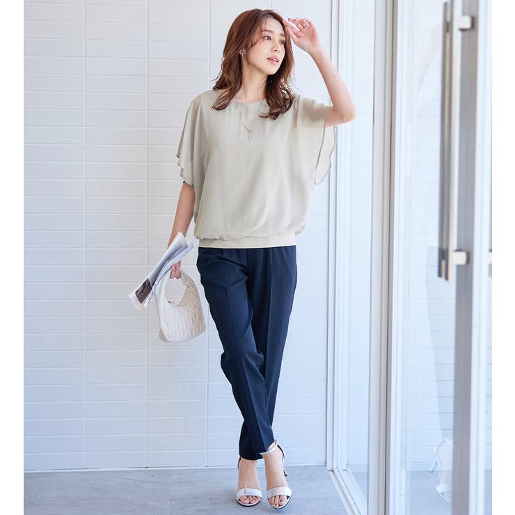 機能付インナー袖フリルシフォンブラウス | alotta | 詳細画像23 