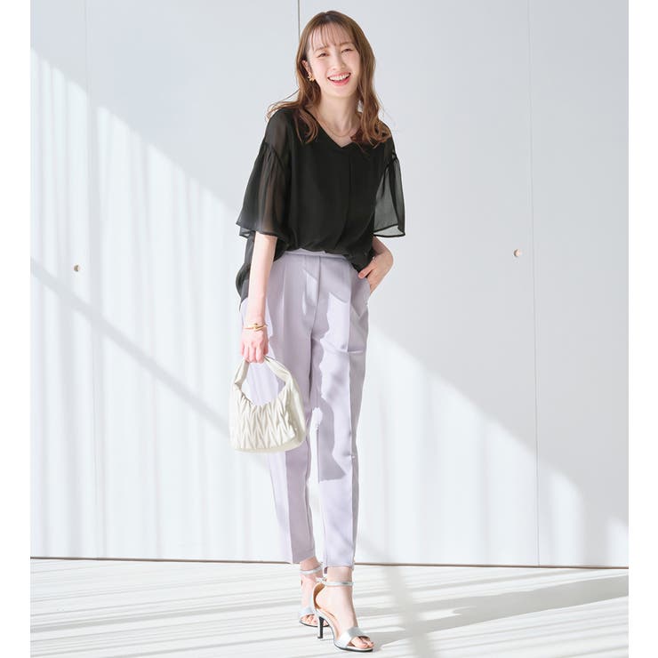 インナー付フレアー袖タックブラウス | alotta | 詳細画像18 