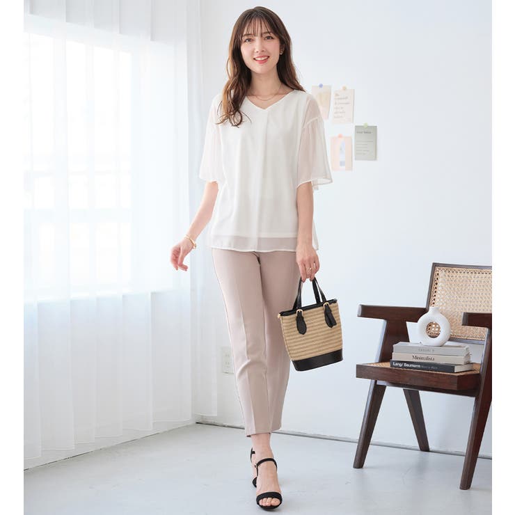 インナー付フレアー袖タックブラウス | alotta | 詳細画像22 