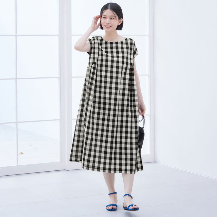ブラック系大チェック | ギンガムタック使いワンピース＜レギュラー丈＞ | Viola e Viola