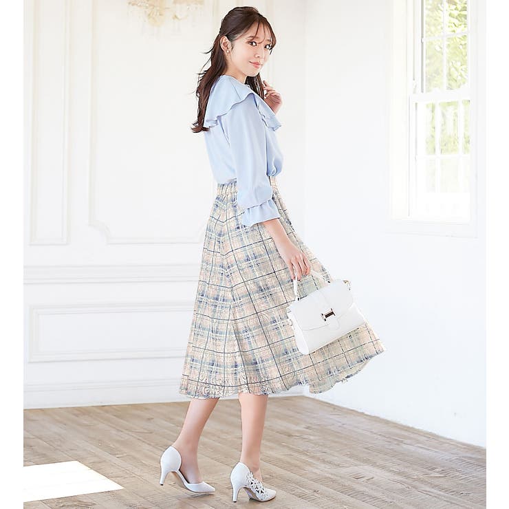 レースチェック柄フレアースカート | alotta | 詳細画像6 