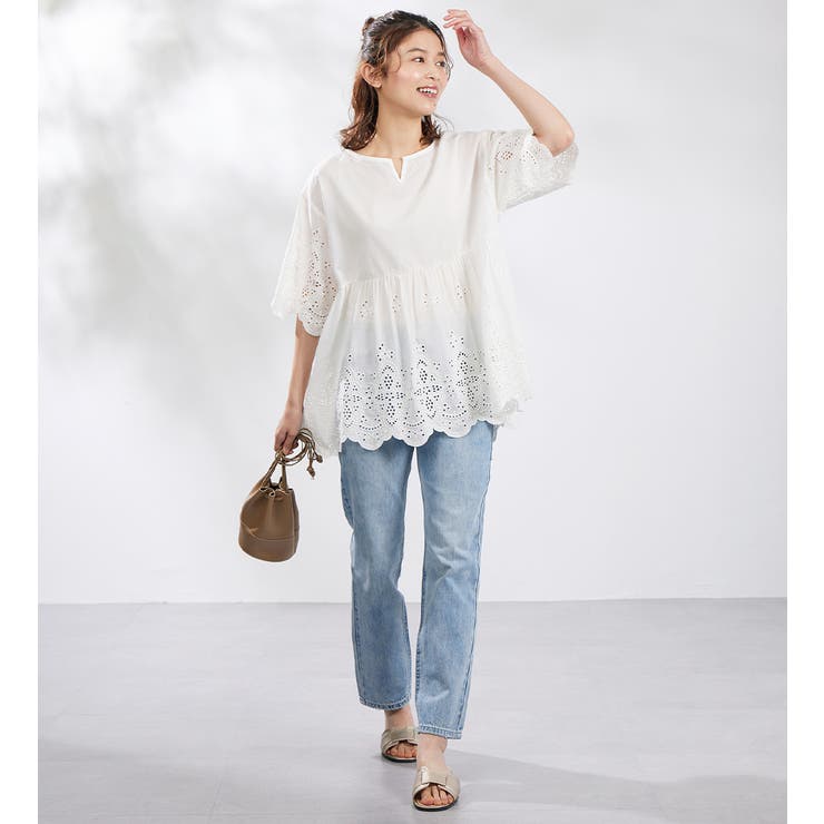 綿レースキーネックブラウス | Viola e Viola | 詳細画像6 