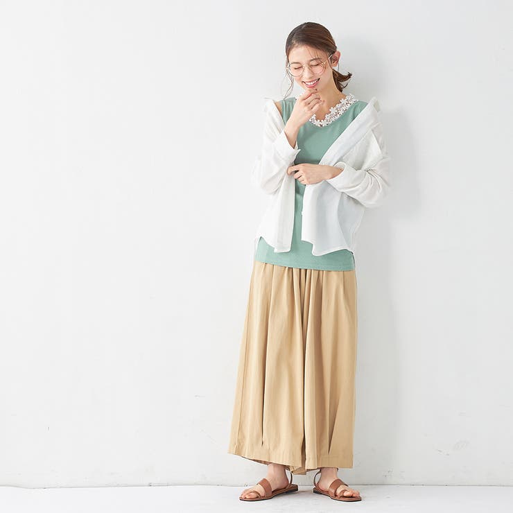 ミント | レース付Ｖネックタンクトップ | Viola e Viola