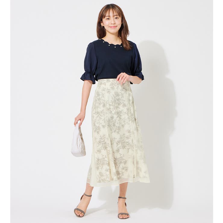 スカラップデザインキャンディー袖トップス | alotta | 詳細画像8 