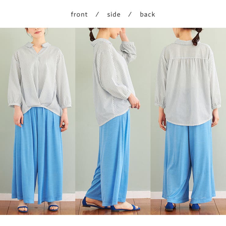 衿付き裾タックスキッパーブラウス | Viola e Viola | 詳細画像1 