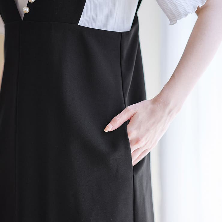 パール調デザインジャンパースカート | alotta | 詳細画像8 