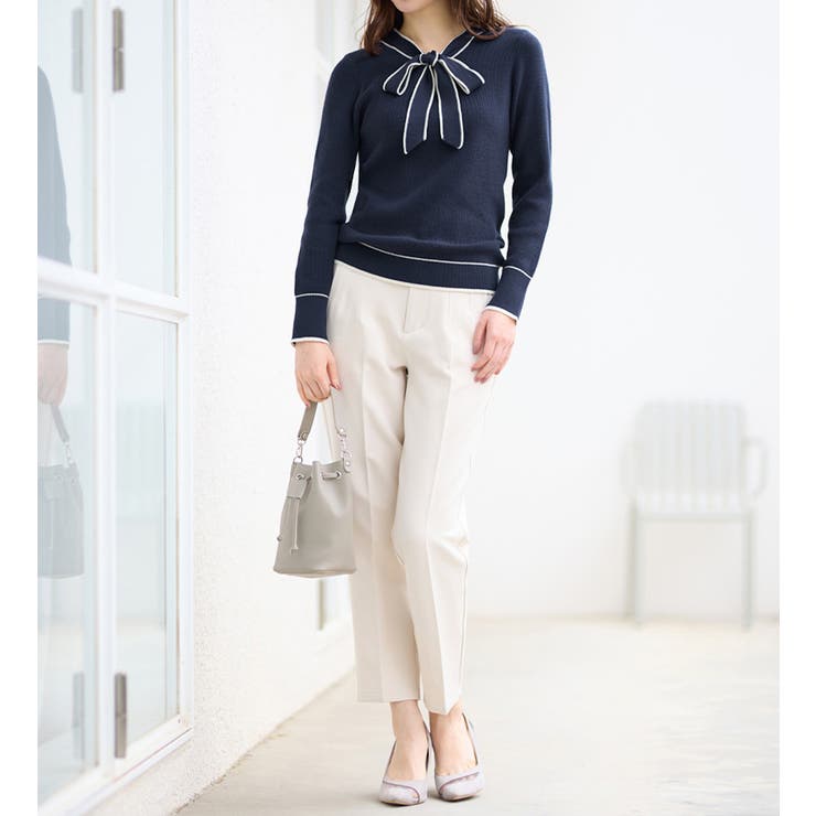 配色ボウタイニットトップス        | alotta | 詳細画像7 