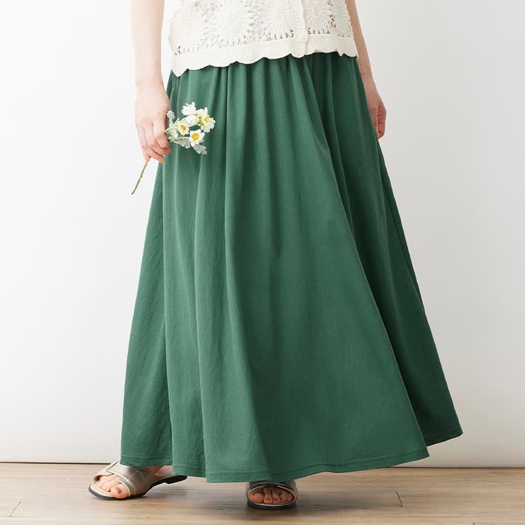 グリーン | ひんやり冷感ギャザーフレアースカート | Viola e Viola