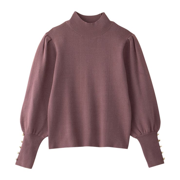 ゴールドボタンパフ袖もっちりニット    | alotta | 詳細画像12 